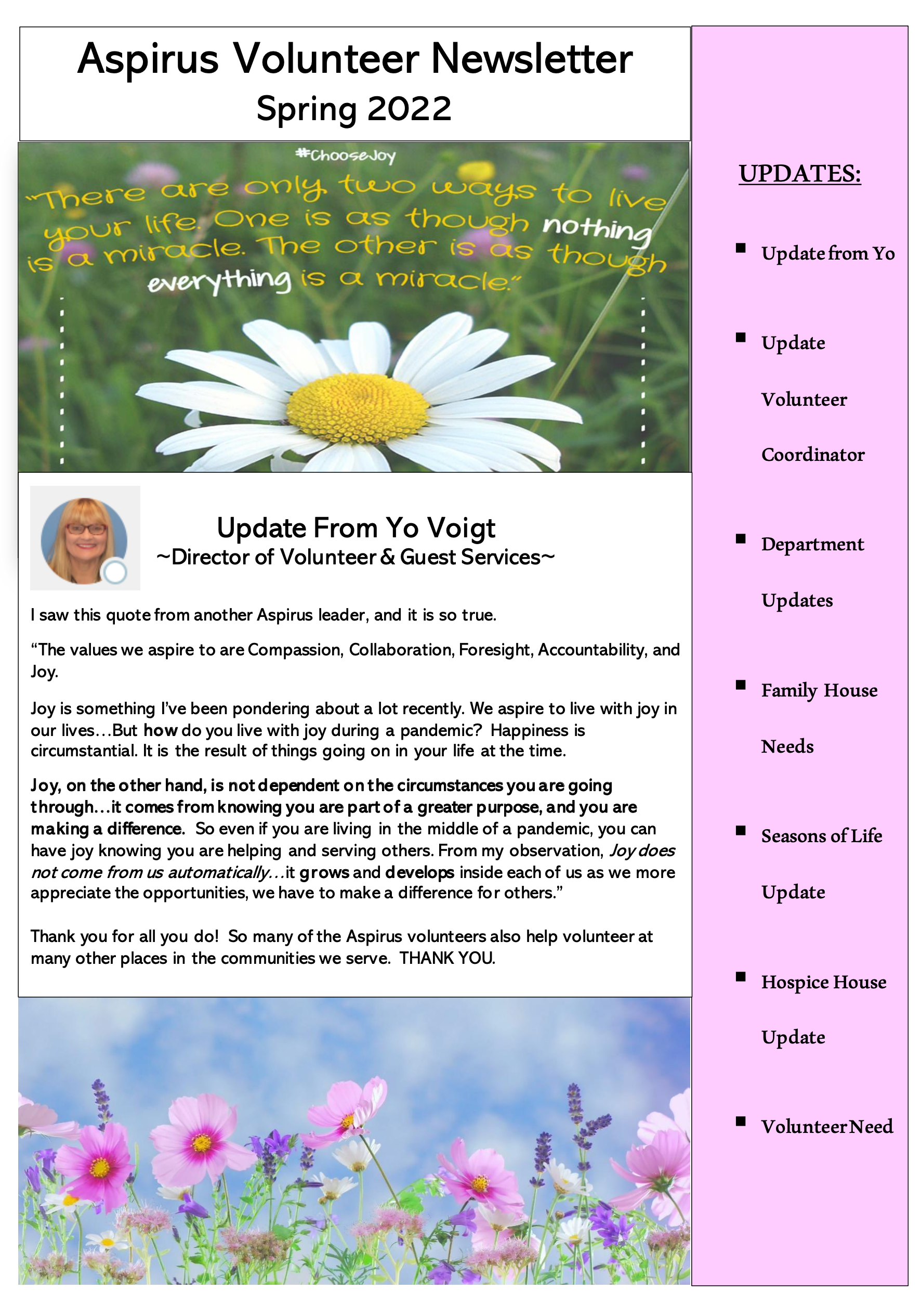 Aspirus Volunteer Newsletter - Spring 2022